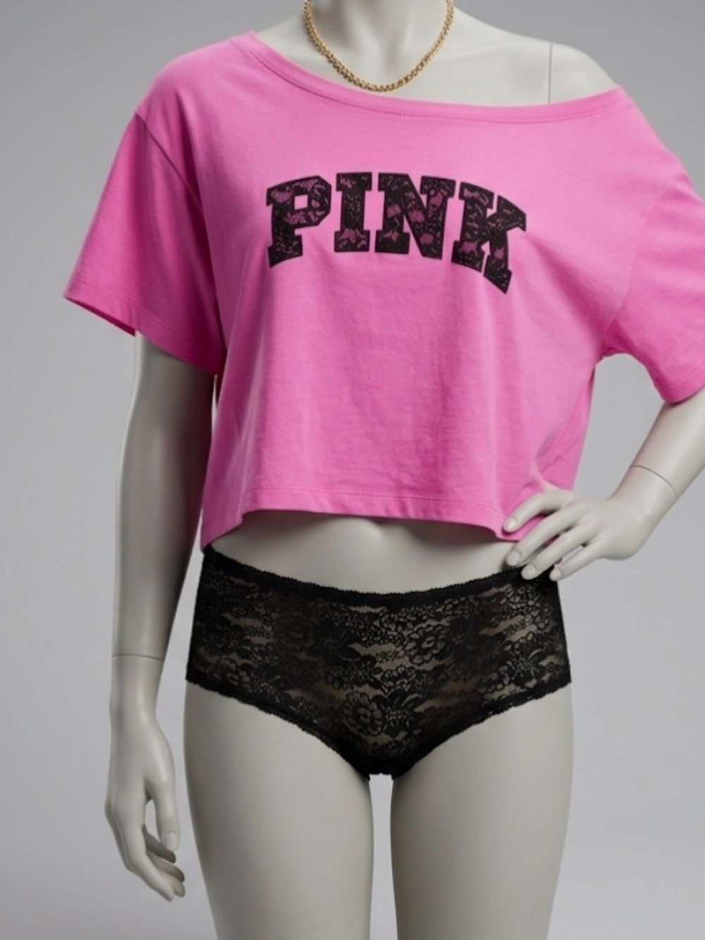 PINK Cotton Slouchy Tee & Panty Set